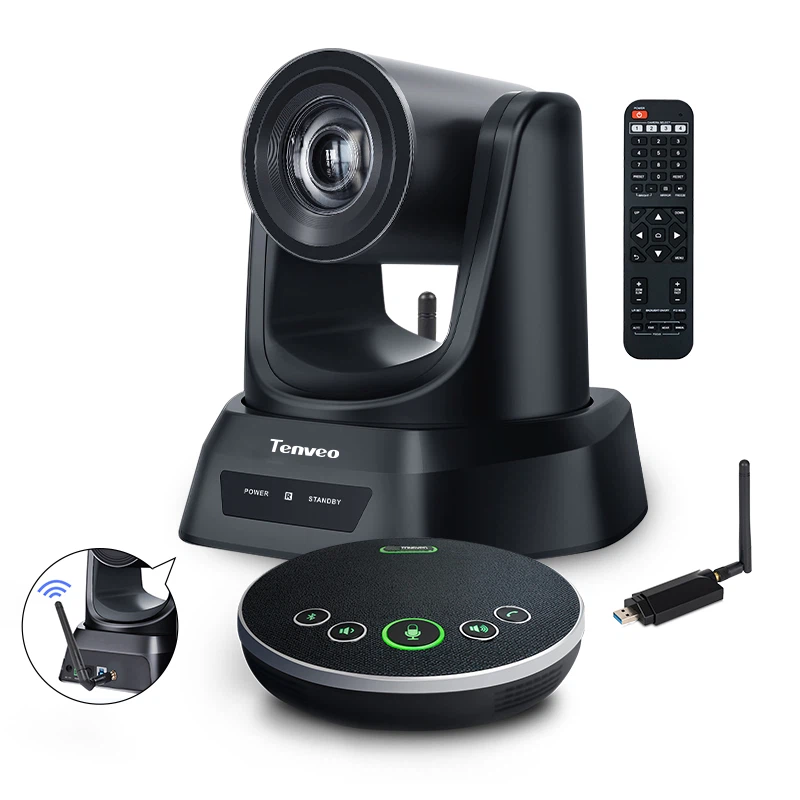 Camera hội nghị PTZ không dây 3X có loa ngoài Bluetooth